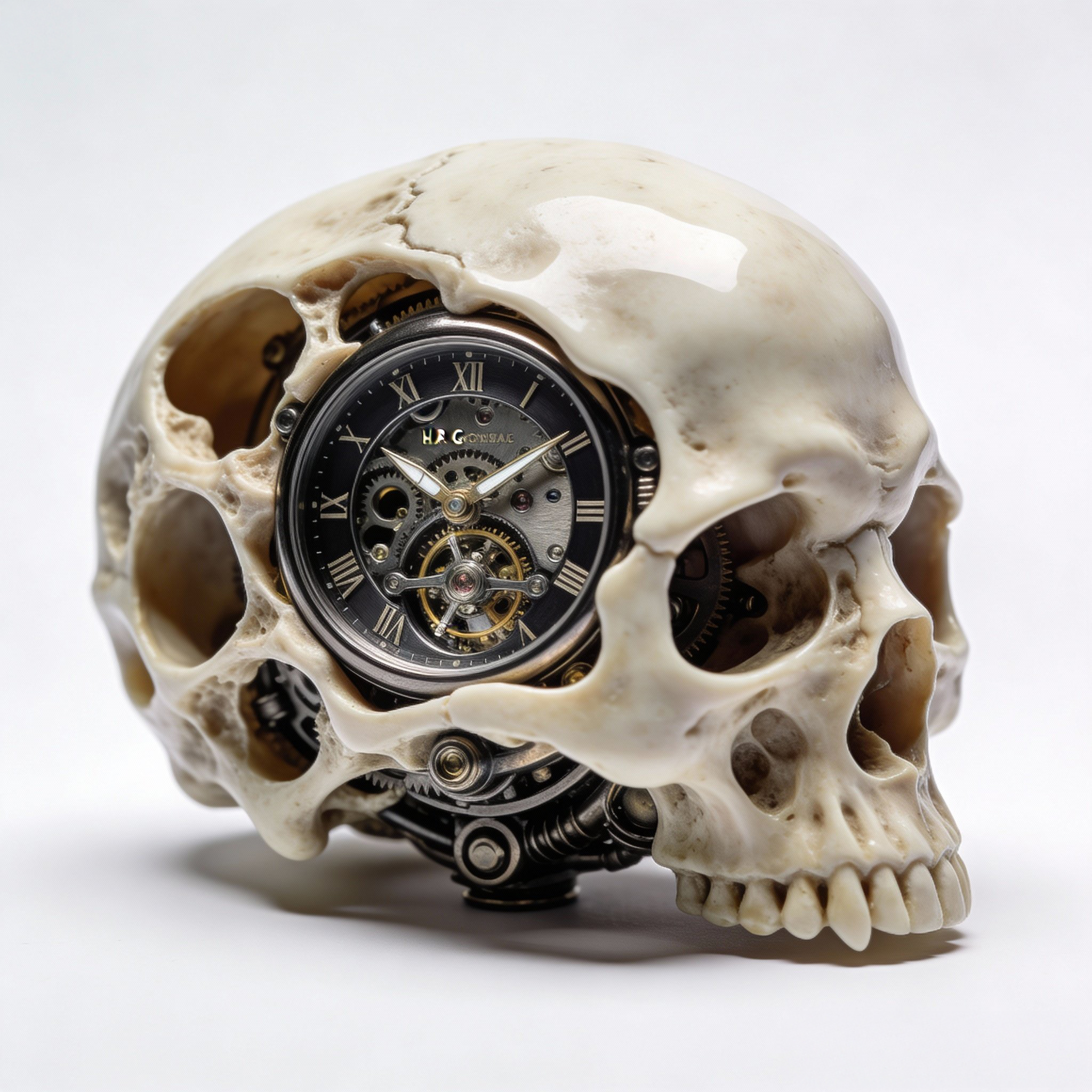 Montre Squelette — Crâne (structure interne)